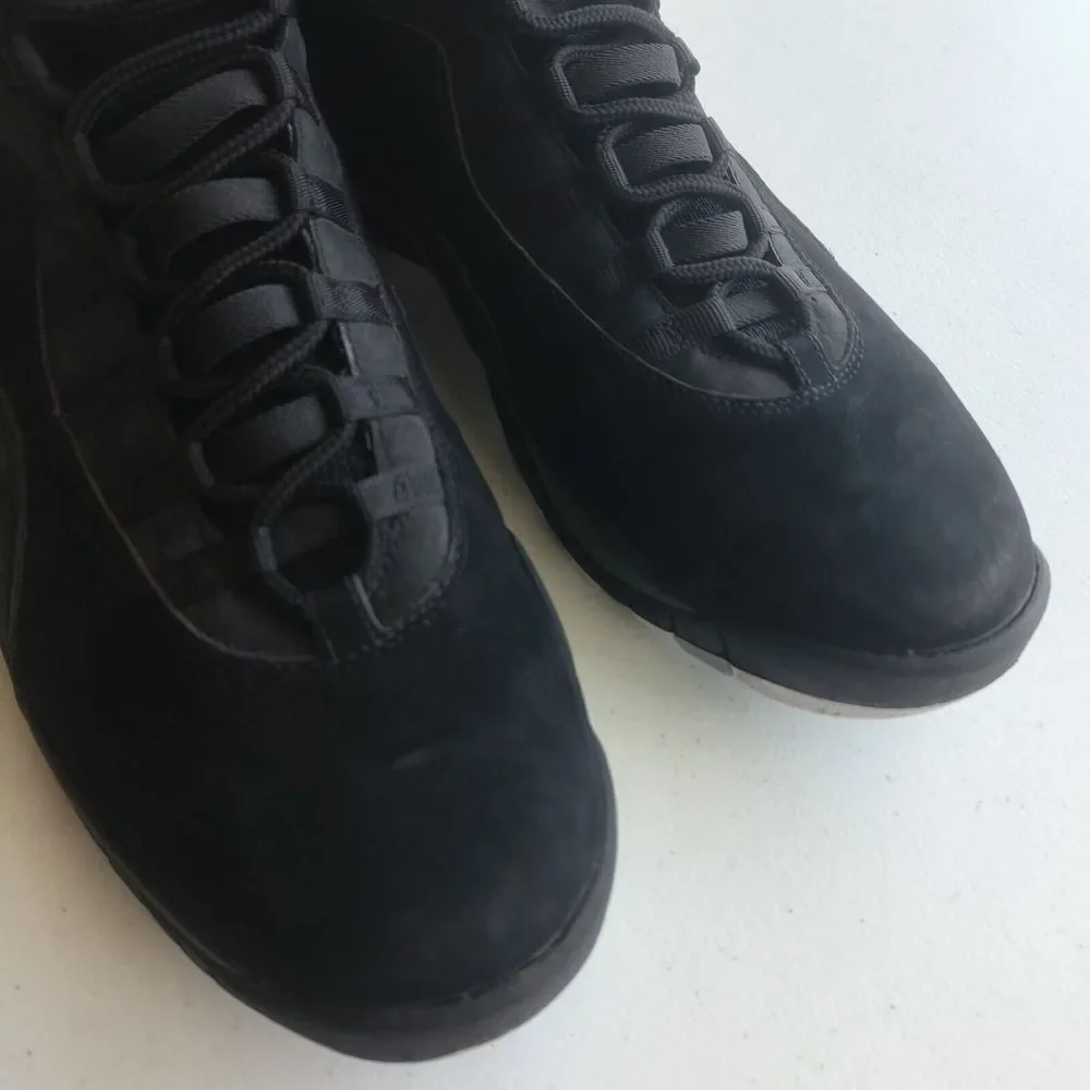 Jordan 10 Retro Stealth Black Grey‎ White 310805-003 Mens Basketball Shoes 13